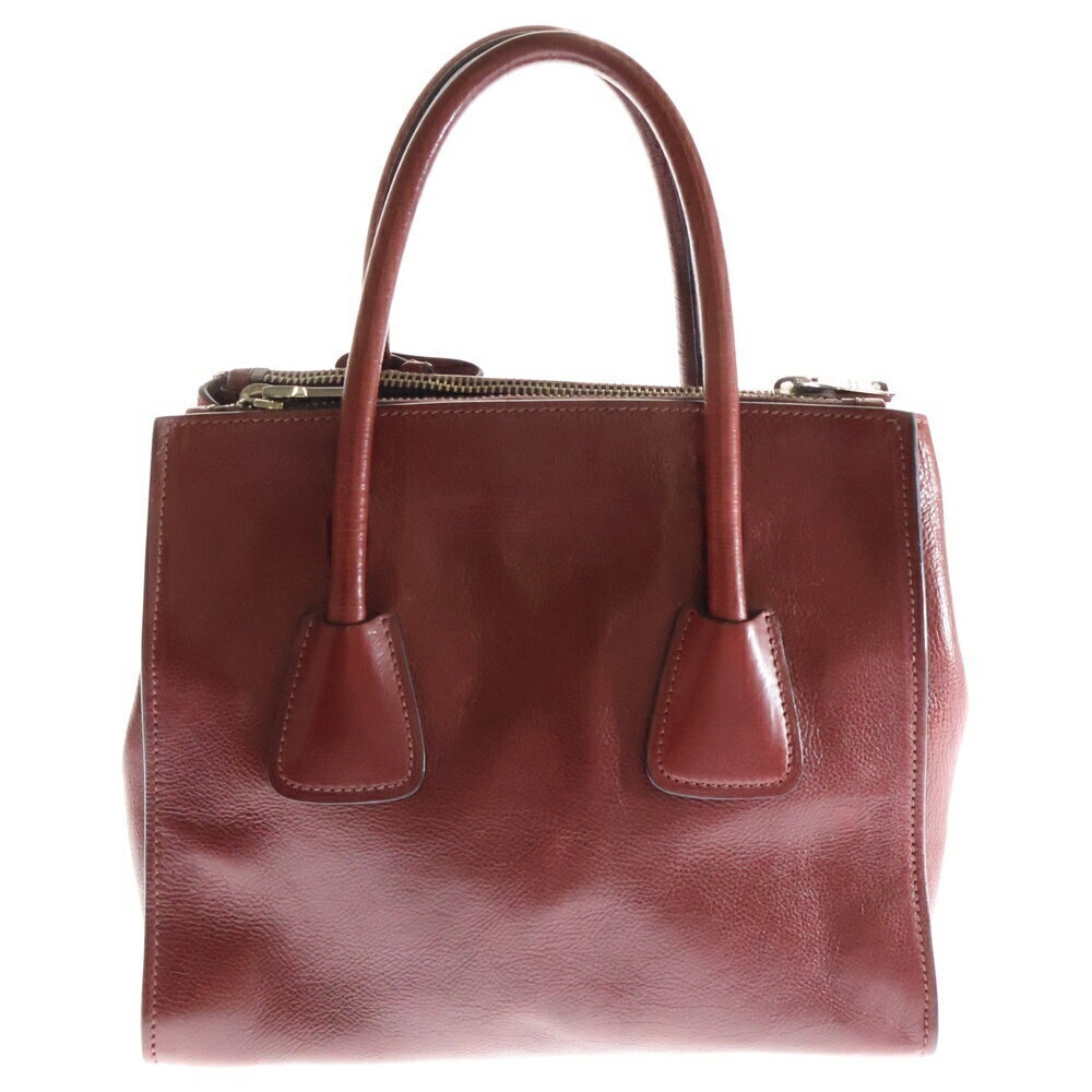 Prada RED Red Plate Leather Shoulder Bag Triangle